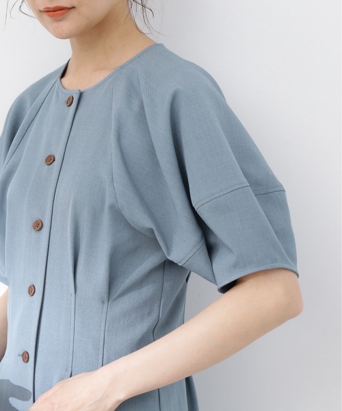 N.(N. Natural Beauty Basic)(エヌエヌナチュラルビューティーベーシック)の「【S Size Line】◆ウエストタック麻調ワンピース(ワンピース・レディース・チャコール/グレイッシュベージュ/グリーン/ブルー・SMALL/MEDIUM)」の12枚目の写真