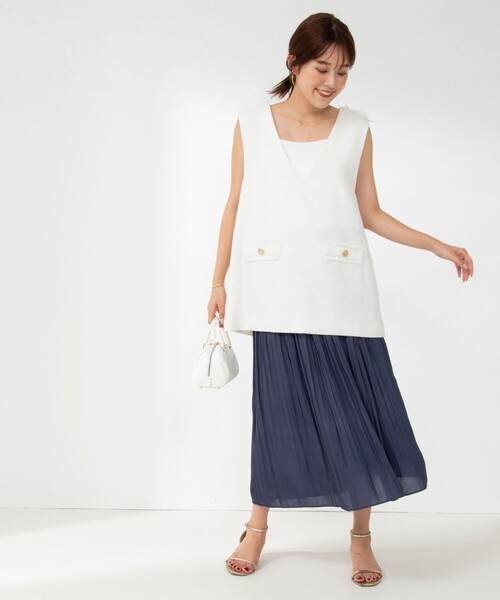 NOLLEY’S(ノーリーズ)の「ラメゴム割繊プリーツスカート(スカート・レディース・チャコールグレー/オフホワイト/ブラック系その他4/ブラウン/ネイビー・38/36)」の18枚目の写真