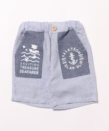 SLAP SLIP（スラップスリップ）の「SLAPSLIP/ダンガリーポケット付ストライプ柄5分丈パンツ(80~130cm)（その他パンツ・キッズ）」