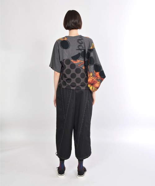 gomme(ゴム)の「サンフラワーJQ フェイクアームDST(Tシャツ/カットソー・レディース・ホワイト×ネイビー/チャコールグレー×ブラック・MEDIUM)」の18枚目の写真