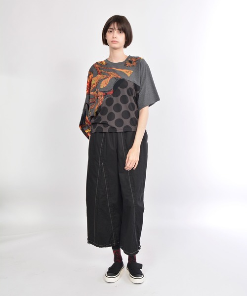 gomme(ゴム)の「サンフラワーJQ フェイクアームDST(Tシャツ/カットソー・レディース・ホワイト×ネイビー/チャコールグレー×ブラック・MEDIUM)」の20枚目の写真