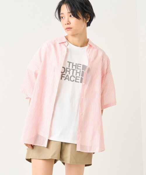 FREAK'S STORE（フリークスストア）の「インドボイルベーシックショートスリーブシャツ（シャツ/ブラウス・レディース・ブラック/ピンク系その他/オフホワイト/ブルー/グリーン・ﾌﾘ-）」の5枚目の写真