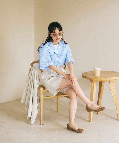 FREAK'S STORE（フリークスストア）の「インドボイルベーシックショートスリーブシャツ（シャツ/ブラウス・レディース・ブラック/ピンク系その他/オフホワイト/ブルー/グリーン・ﾌﾘ-）」の9枚目の写真