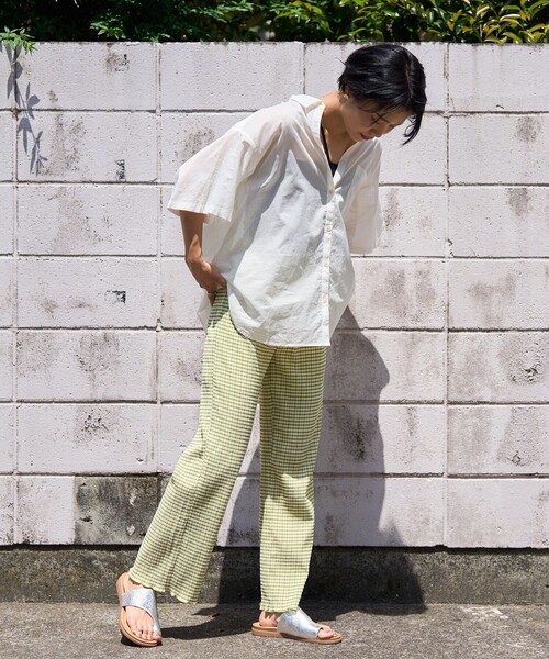 FREAK'S STORE（フリークスストア）の「インドボイルベーシックショートスリーブシャツ（シャツ/ブラウス・レディース・ブラック/ピンク系その他/オフホワイト/ブルー/グリーン・ﾌﾘ-）」の19枚目の写真