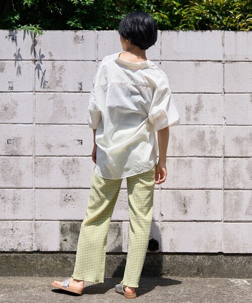 FREAK'S STORE（フリークスストア）の「インドボイルベーシックショートスリーブシャツ（シャツ/ブラウス・レディース・ブラック/ピンク系その他/オフホワイト/ブルー/グリーン・ﾌﾘ-）」の20枚目の写真