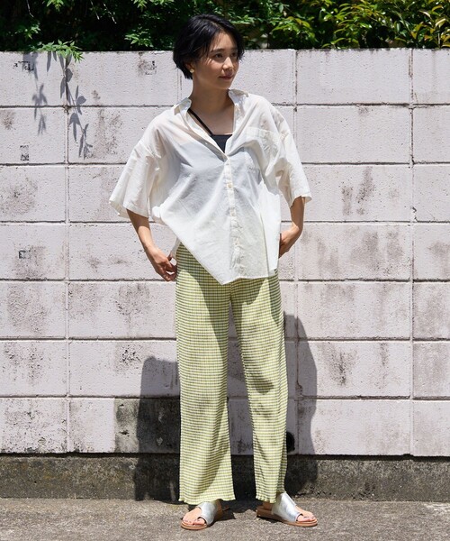 FREAK'S STORE（フリークスストア）の「インドボイルベーシックショートスリーブシャツ（シャツ/ブラウス・レディース・ブラック/ピンク系その他/オフホワイト/ブルー/グリーン・ﾌﾘ-）」の21枚目の写真