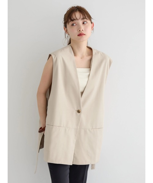 AMERICAN HOLIC（アメリカンホリック）の「サイドベルトスリットベスト（ベスト・レディース・ライトベージュ/ブラック・M/L）」の20枚目の写真