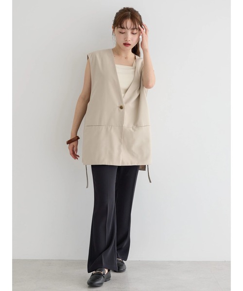 AMERICAN HOLIC（アメリカンホリック）の「サイドベルトスリットベスト（ベスト・レディース・ライトベージュ/ブラック・M/L）」の15枚目の写真
