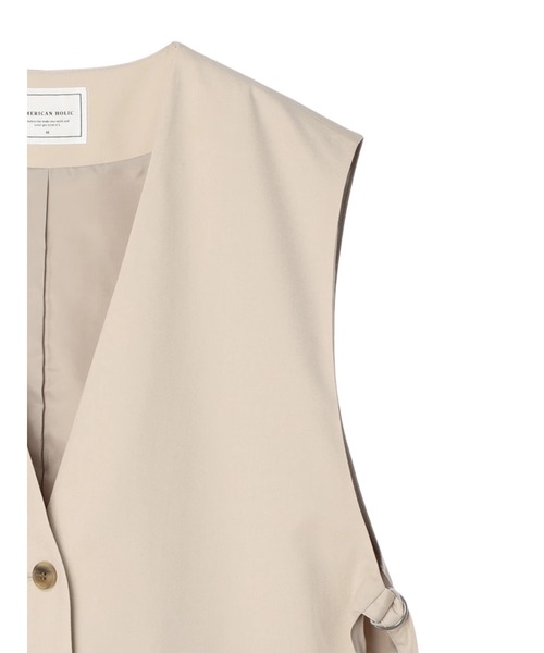 AMERICAN HOLIC（アメリカンホリック）の「サイドベルトスリットベスト（ベスト・レディース・ライトベージュ/ブラック・M/L）」の21枚目の写真