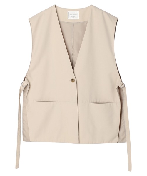 AMERICAN HOLIC（アメリカンホリック）の「サイドベルトスリットベスト（ベスト・レディース・ライトベージュ/ブラック・M/L）」の22枚目の写真