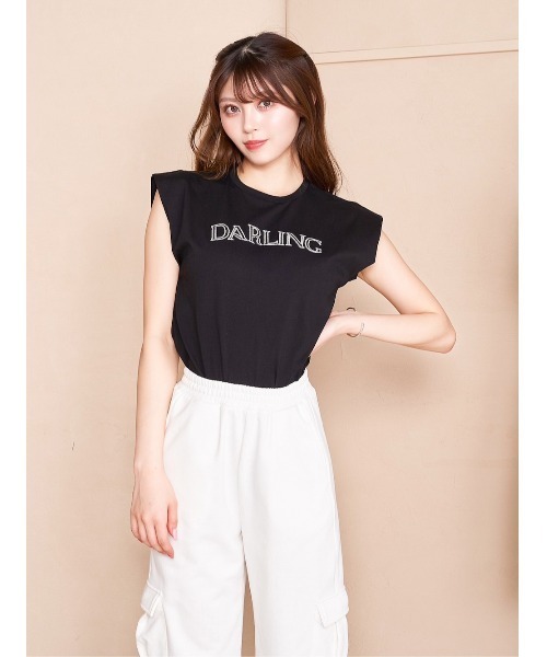 Darich(ダーリッチ)の「レザーアップリケTシャツ(Tシャツ/カットソー・レディース・ミント/サックスブルー/ホワイト/ブラック・FREE)」の2枚目の写真