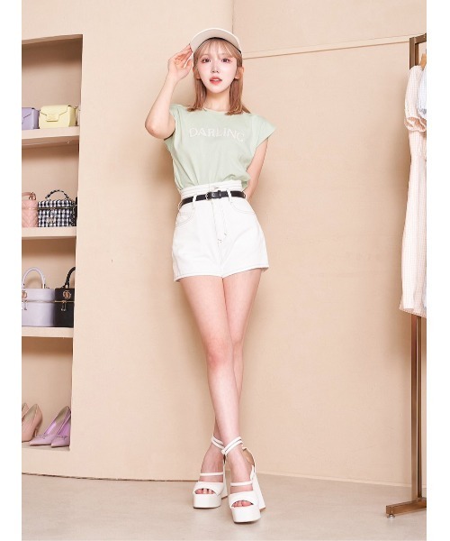 Darich(ダーリッチ)の「レザーアップリケTシャツ(Tシャツ/カットソー・レディース・ミント/サックスブルー/ホワイト/ブラック・FREE)」の13枚目の写真