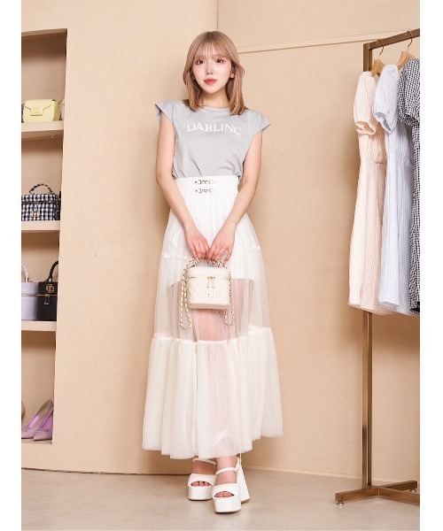 Darich(ダーリッチ)の「レザーアップリケTシャツ(Tシャツ/カットソー・レディース・ミント/サックスブルー/ホワイト/ブラック・FREE)」の5枚目の写真