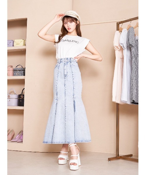 Darich(ダーリッチ)の「レザーアップリケTシャツ(Tシャツ/カットソー・レディース・ミント/サックスブルー/ホワイト/ブラック・FREE)」の9枚目の写真