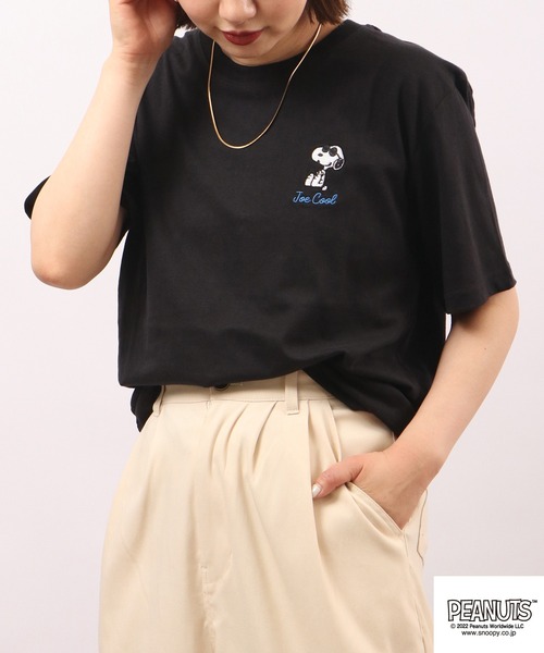 PEANUTS（ピーナッツ）の「PEANUTS スヌーピー ポケット 半袖 Tシャツ（Tシャツ/カットソー・レディース・ネイビー/ホワイト/ブラック/ホワイト系その他/ブラック系その他/杢グレー/オレンジ/カーキ/グリーン/アイボリー/ホワイト系その他2/ホワイト系その他3・M/L/LL）」の8枚目の写真