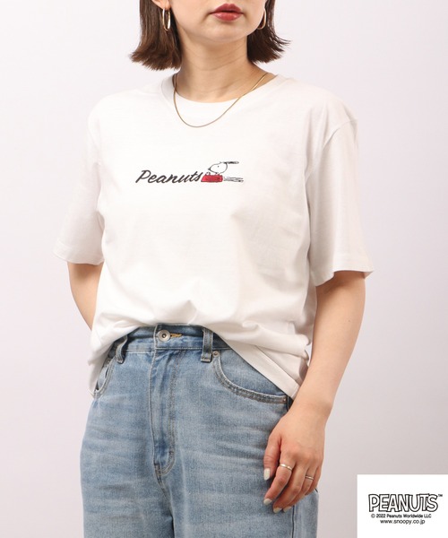 PEANUTS（ピーナッツ）の「PEANUTS スヌーピー ポケット 半袖 Tシャツ（Tシャツ/カットソー・レディース・ネイビー/ホワイト/ブラック/ホワイト系その他/ブラック系その他/杢グレー/オレンジ/カーキ/グリーン/アイボリー/ホワイト系その他2/ホワイト系その他3・M/L/LL）」の6枚目の写真