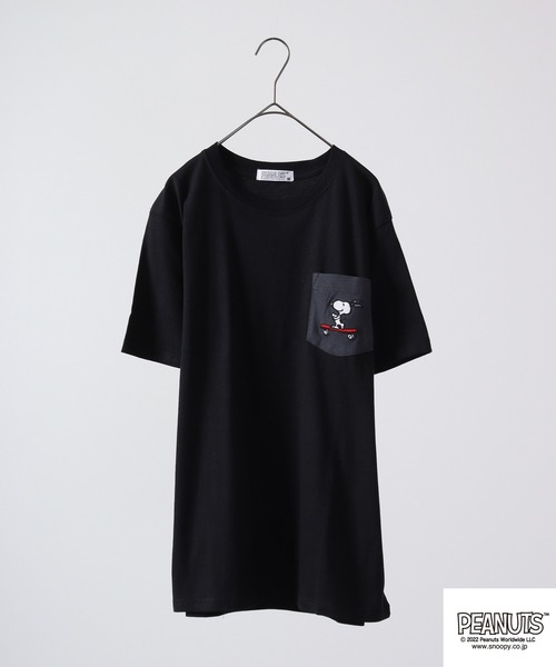 PEANUTS（ピーナッツ）の「PEANUTS スヌーピー ポケット 半袖 Tシャツ（Tシャツ/カットソー・レディース・ネイビー/ホワイト/ブラック/ホワイト系その他/ブラック系その他/杢グレー/オレンジ/カーキ/グリーン/アイボリー/ホワイト系その他2/ホワイト系その他3・M/L/LL）」の7枚目の写真