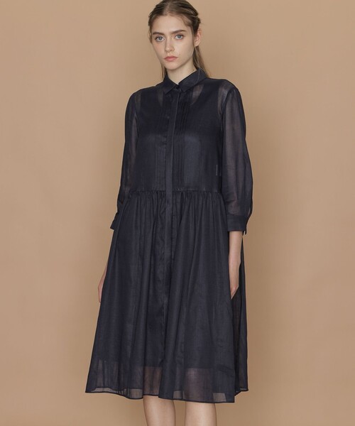 MACKINTOSH LONDON（マッキントッシュ ロンドン）の「ピケボイルワンピース（ワンピース・レディース・ネイビー/ベージュ・40/38）」の2枚目の写真