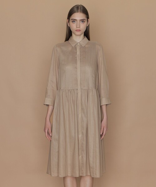 MACKINTOSH LONDON（マッキントッシュ ロンドン）の「ピケボイルワンピース（ワンピース・レディース・ネイビー/ベージュ・40/38）」の6枚目の写真