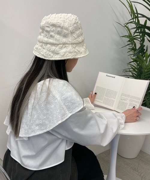 WEGO（ウィゴー）の「WEGO/ポップコーンバケットハット（ハット・レディース・オフホワイト/ブラック・FREE）」の2枚目の写真