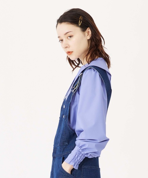 MILKFED.（ミルクフェド）の「BARRYMORE COLLAR BLOUSE（シャツ/ブラウス・レディース・ブラック/ライトパープル・ONE SIZE）」の10枚目の写真