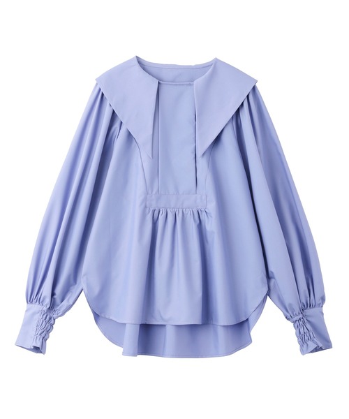 MILKFED.（ミルクフェド）の「BARRYMORE COLLAR BLOUSE（シャツ/ブラウス・レディース・ブラック/ライトパープル・ONE SIZE）」の5枚目の写真