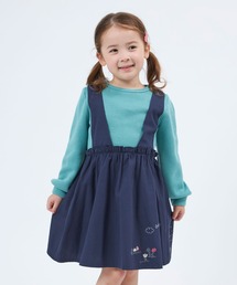 赤ずきんモチーフ刺繍 レイヤード風ワンピース(100~130cm)