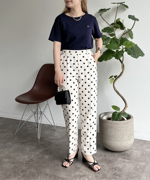 prose verse（プロズヴェール）の「ハート刺繍Tシャツ（Tシャツ/カットソー・レディース・ピンク/オフホワイト/ネイビー・ﾌﾘ-）」の12枚目の写真