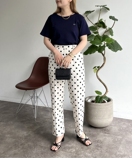 prose verse（プロズヴェール）の「ハート刺繍Tシャツ（Tシャツ/カットソー・レディース・ピンク/オフホワイト/ネイビー・ﾌﾘ-）」の17枚目の写真