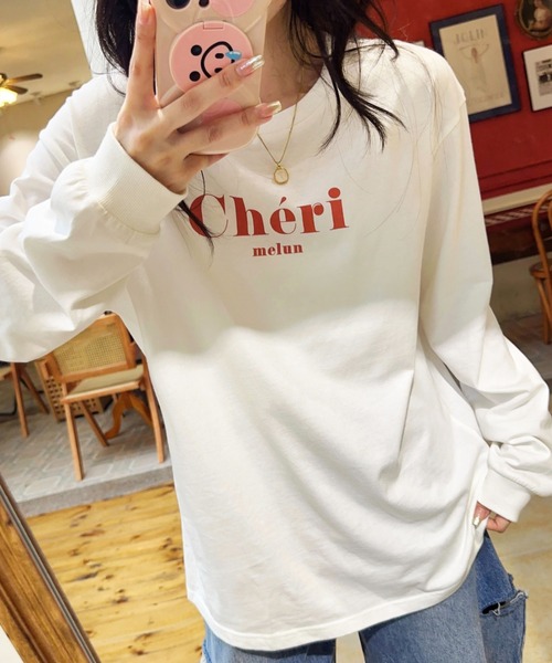 Ada.(エイダ)の「ロゴプリントロンTee(Tシャツ/カットソー・レディース・グレー/オフホワイト/ブラック/グレイッシュベージュ・FREE)」の2枚目の写真