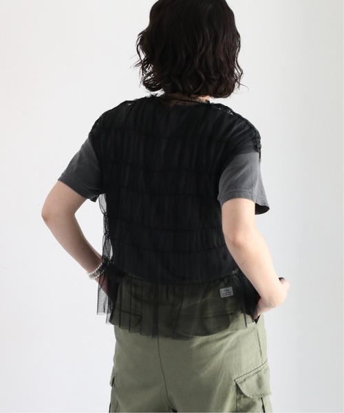 cepo（セポ）の「チュールギャザーブラウス（シャツ/ブラウス・レディース・ブラック/オフホワイト・M）」の15枚目の写真