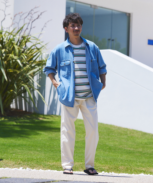 JOURNAL STANDARD relume(ジャーナルスタンダード レリューム)の「CALIFORNIA ライトシェフスラブパンツ(チノパンツ・メンズ・スミクロ/アイボリー/ベージュ系その他/ライトグリーン/サックスブルー・SMALL/MEDIUM/LARGE)」の8枚目の写真