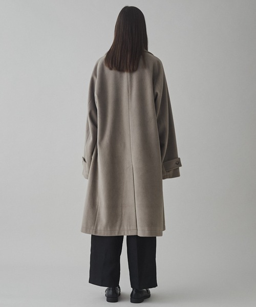 LUCY(ルーシー)の「LUCY/ニットメルトン ダブルオーバーコート(チェスターコート・メンズ・ブラック/ベージュ・MEDIUM/LARGE)」の16枚目の写真