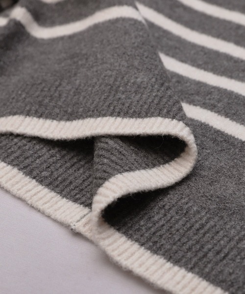 reca(レカ)の「Vネックボーダーニットプルオーバー(ニット/セーター・レディース・グレイッシュブルー/モカ/チャコールグレー/アイボリー・FREE)」の11枚目の写真