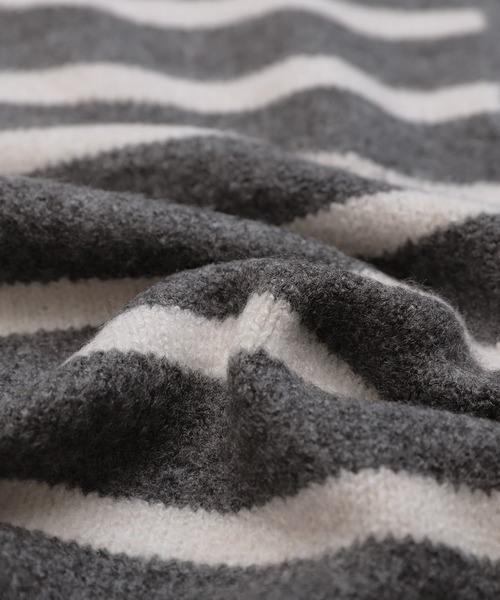 reca(レカ)の「Vネックボーダーニットプルオーバー(ニット/セーター・レディース・グレイッシュブルー/モカ/チャコールグレー/アイボリー・FREE)」の14枚目の写真