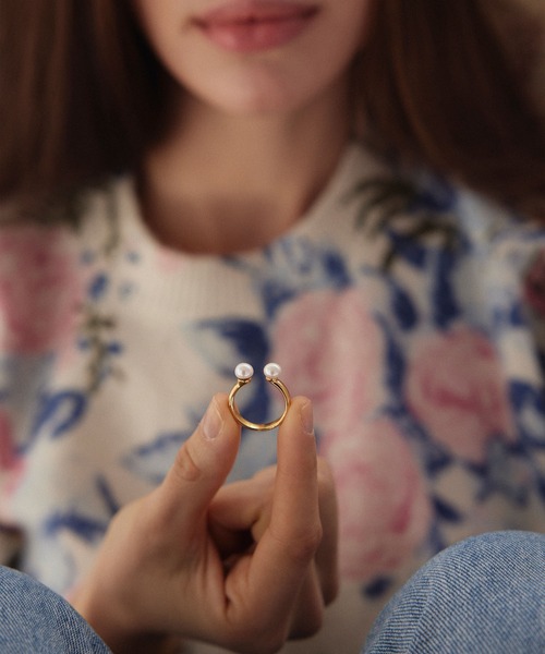 CENE（セネ）の「【CENE】セネ/ダブルパールリング（リング・レディース・ゴールド・#11/#13/#9）」の3枚目の写真