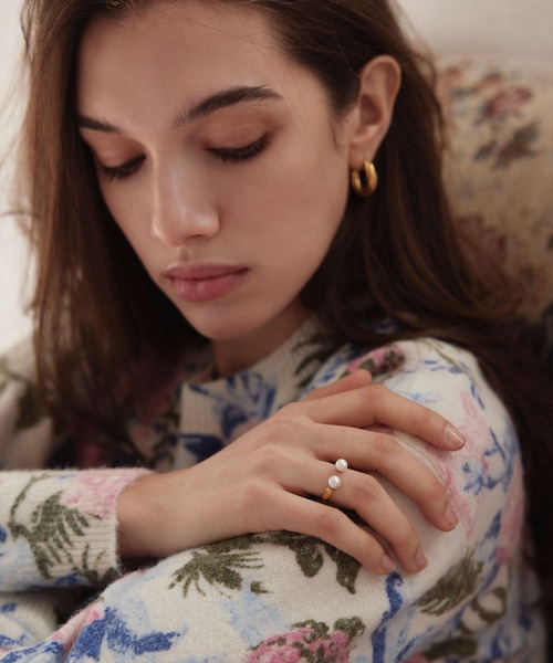 CENE（セネ）の「【CENE】セネ/ダブルパールリング（リング・レディース・ゴールド・#11/#13/#9）」の4枚目の写真