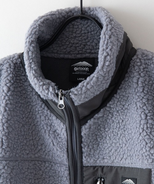 OUTDOOR PRODUCTS(アウトドアプロダクツ)の「【OUTDOOR PRODUCTS/アウトドアプロダクツ】防風 ボアスタンドカラーベスト ユニセックス モコモコ(ベスト・メンズ・ブラック/アイボリー/グレー・MEDIUM/LARGE/X-LARGE)」の10枚目の写真
