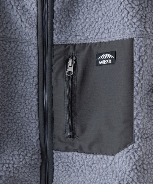 OUTDOOR PRODUCTS(アウトドアプロダクツ)の「【OUTDOOR PRODUCTS/アウトドアプロダクツ】防風 ボアスタンドカラーベスト ユニセックス モコモコ(ベスト・メンズ・ブラック/アイボリー/グレー・MEDIUM/LARGE/X-LARGE)」の11枚目の写真
