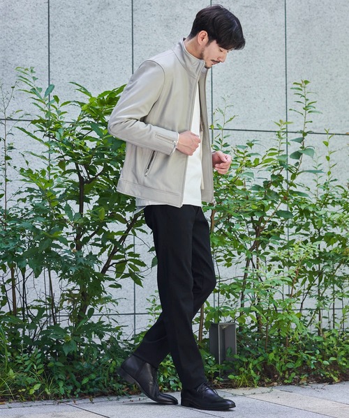 TETE HOMME（テットオム）の「【WEB限定】ラムレザーシングルライダースジャケット / レザーブルゾン（ライダースジャケット・メンズ・ブラック系1/ブラック系2/グレー・SMALL/LARGE/XX-LARGE/XXX-LARGE/X-LARGE/MEDIUM）」の17枚目の写真