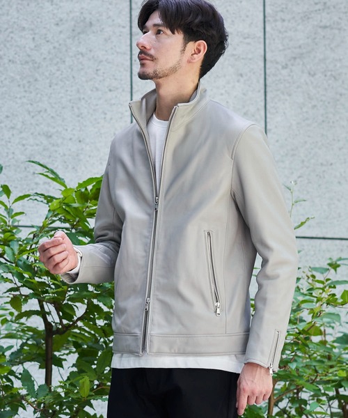 TETE HOMME（テットオム）の「【WEB限定】ラムレザーシングルライダースジャケット / レザーブルゾン（ライダースジャケット・メンズ・ブラック系1/ブラック系2/グレー・SMALL/LARGE/XX-LARGE/XXX-LARGE/X-LARGE/MEDIUM）」の18枚目の写真