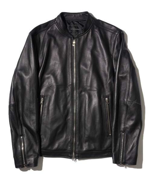 TETE HOMME（テットオム）の「【WEB限定】ラムレザーシングルライダースジャケット / レザーブルゾン（ライダースジャケット・メンズ・ブラック系1/ブラック系2/グレー・SMALL/LARGE/XX-LARGE/XXX-LARGE/X-LARGE/MEDIUM）」の9枚目の写真
