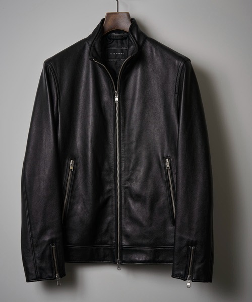 TETE HOMME（テットオム）の「【WEB限定】ラムレザーシングルライダースジャケット / レザーブルゾン（ライダースジャケット・メンズ・ブラック系1/ブラック系2/グレー・SMALL/LARGE/XX-LARGE/XXX-LARGE/X-LARGE/MEDIUM）」の4枚目の写真