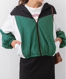 フード付き ラグラン バイカラーマウンテンパーカー
