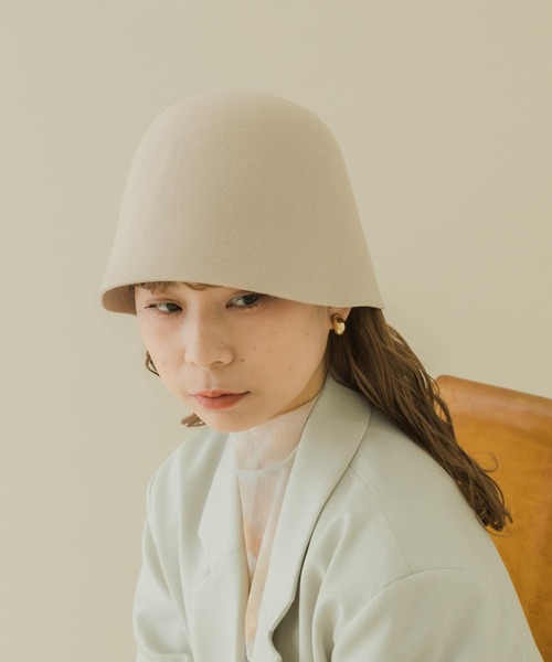 SMELLY(スメリー)の「ウールクローシュハット(ハット・レディース・グレー/ブラック/アイボリー・-)」の6枚目の写真
