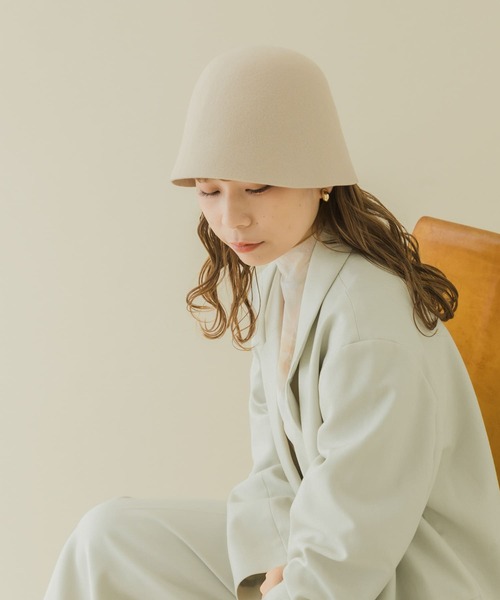 SMELLY(スメリー)の「ウールクローシュハット(ハット・レディース・グレー/ブラック/アイボリー・-)」の8枚目の写真