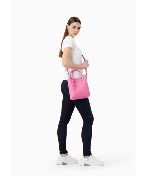 EMPORIO ARMANI（エンポリオアルマーニ）の「【エンポリオ アルマーニ】MyEA 縦型ショッパー ディアプリント（ハンドバッグ・レディース・シルバーグレー/ダルブルー系/フューシャピンク・FREE）」の9枚目の写真