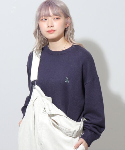 DOUBLE NAME（ダブルネーム）の「ミニ恐竜ワッペンもちもちジャガードニットプルオーバー/ユニセックス可（ニット/セーター・レディース・グリーン/ピンク/ネイビー/キナリ・FREE）」の15枚目の写真
