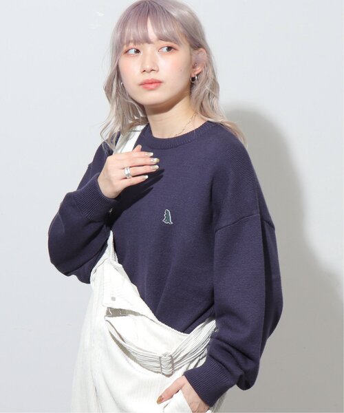 DOUBLE NAME（ダブルネーム）の「ミニ恐竜ワッペンもちもちジャガードニットプルオーバー/ユニセックス可（ニット/セーター・レディース・グリーン/ピンク/ネイビー/キナリ・FREE）」の21枚目の写真