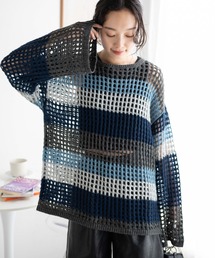 WEGO | WEGO/【23年秋冬新作】ビッグメッシュニットプルオーバー(ニット/セーター)